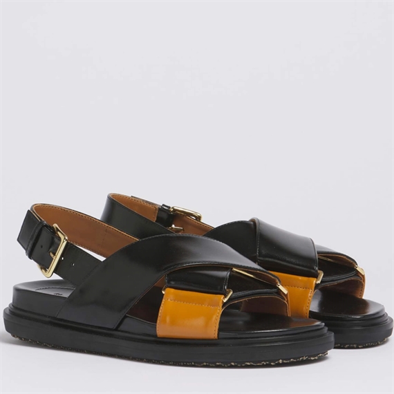 Marni Fussbett Sandaler, Black/Camel